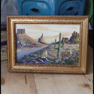 Vintage Desert Oil Painting